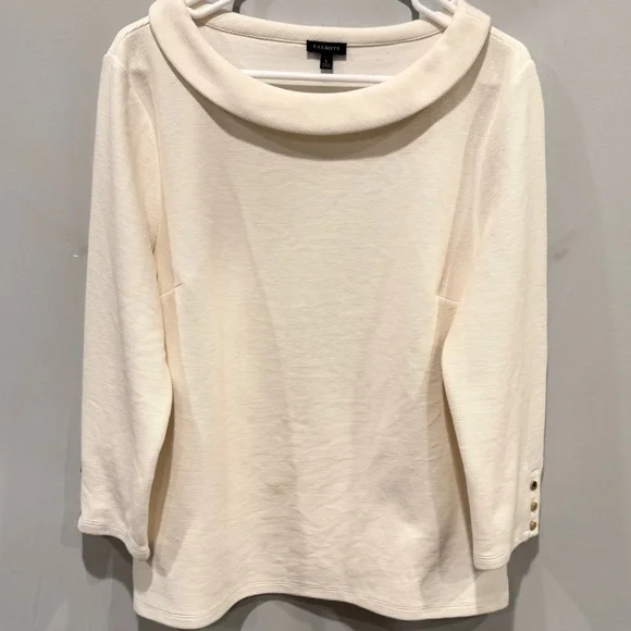 Talbots Cream Sabrina Portrait Collar Top - Picture 2 of 11